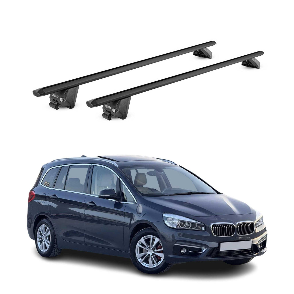 Dachträger Grundtäger für BMW 2er Gran Tourer F46 2014-21 100kg Alu ABE Schwarz