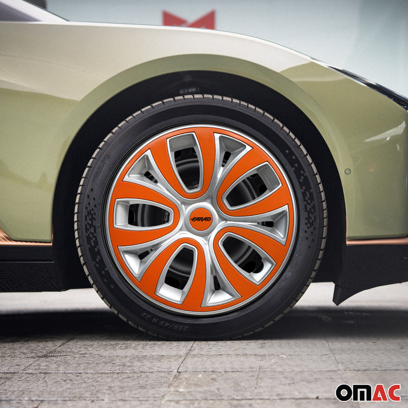 4 Stück Radblenden Radkappen Radzierblenden 16 Zoll Stahlfelgen Orange 4x