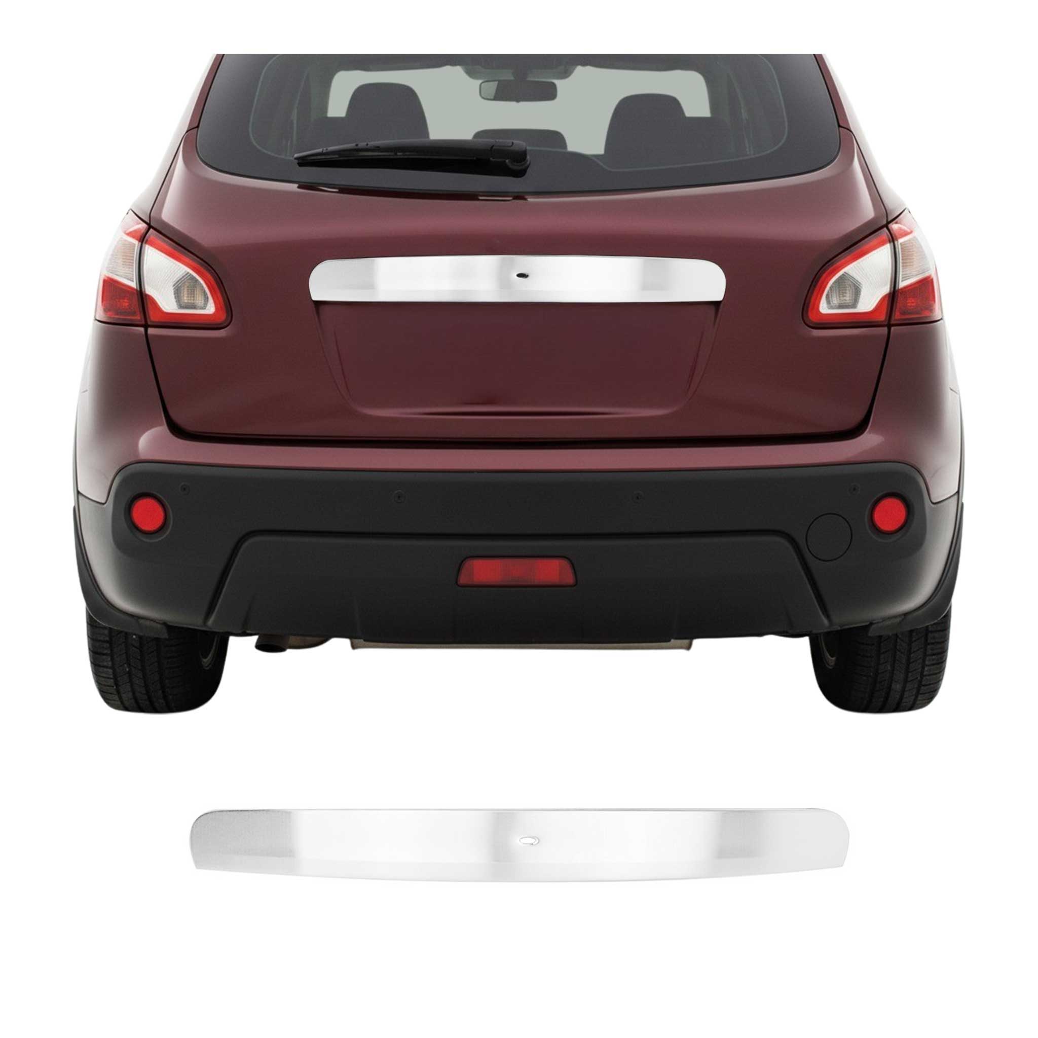 Kofferraumleiste Chrom für Nissan Qashqai +2 2008-2014 Schlüssel Gebürstet