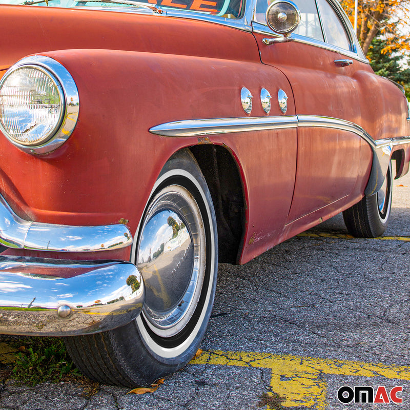 4x weißwandringe weißwandreifen 16 Zoll Schwarz weiß Echt Gummi Auto Tuning