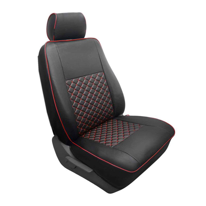 Sitzbezüge für Ford Transit Tourneo Custom 2012-2024 Kunstleder Schwarz Rot