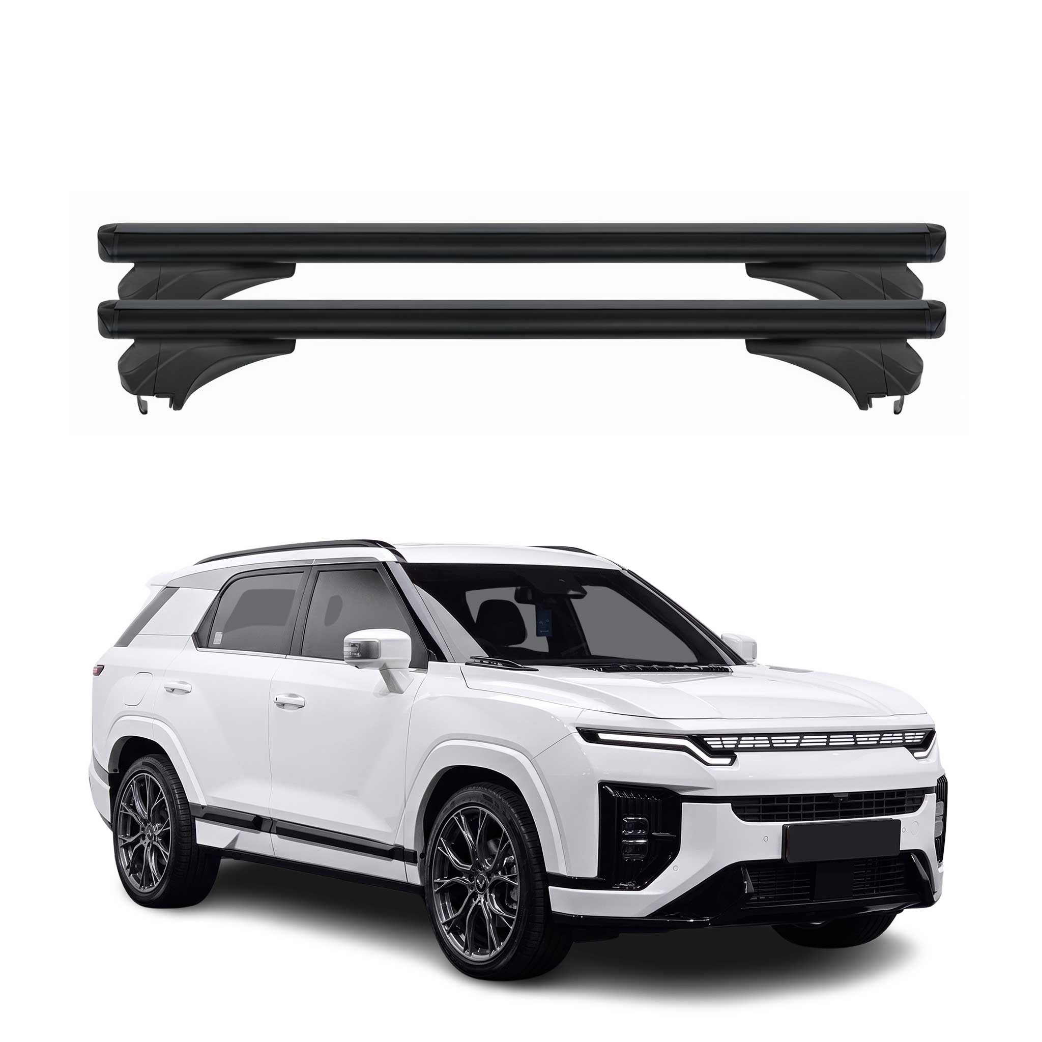 Menabo Dachträger Grundtäger für KGM Actyon 2024-2026 Aluminium Schwarz 2 tlg
