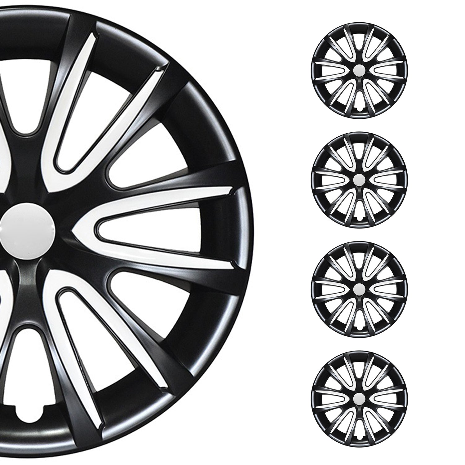 Radblenden Radkappen Radzierblenden für 14" Zoll Stahlfelgen Schwarz weiß 4x