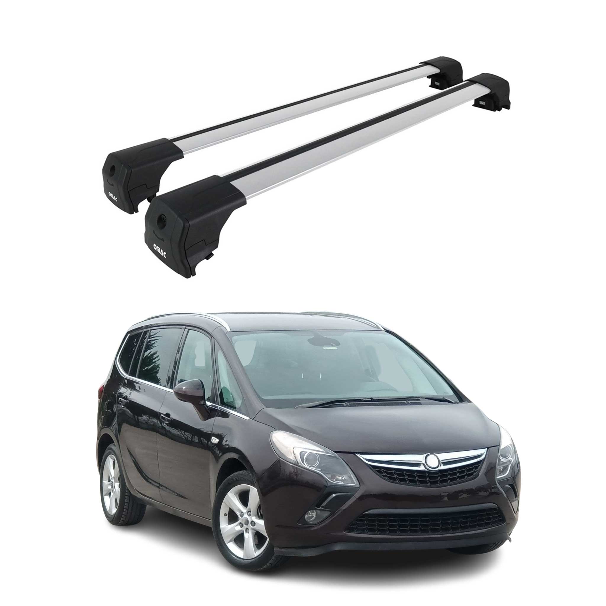 Dachträger Grundtäger für Opel Zafira C Tourer 2011-2019 Aluminium Silber 2 tlg