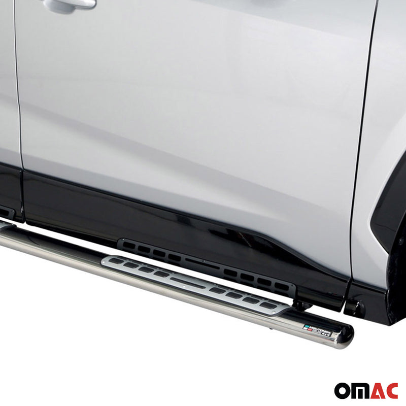 Edelstahl Seitenschweller Schwellerrohre für Toyota RAV4 Hybrid 2019-2025 Silber