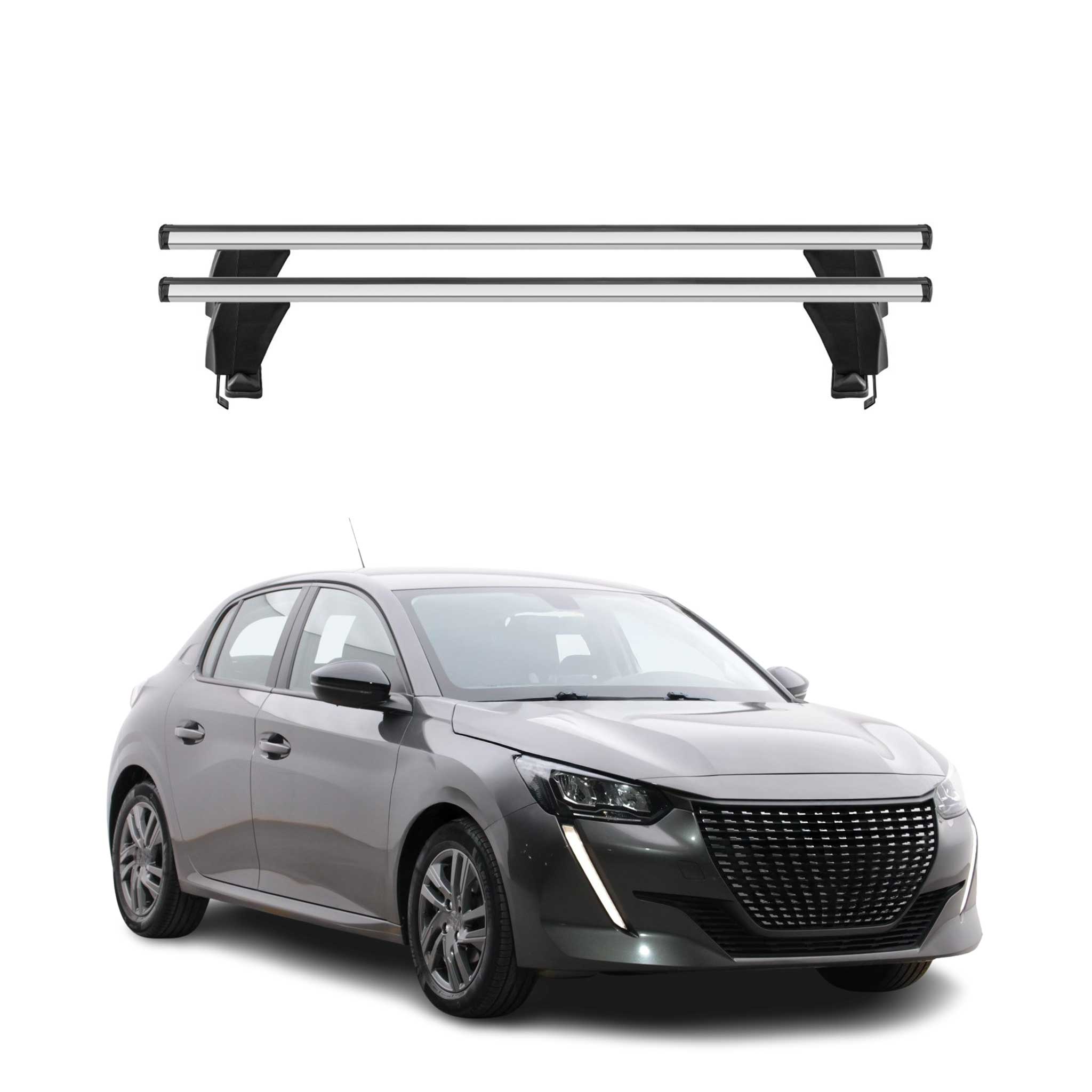 Menabo Dachträger Grundtäger für Peugeot 208 2019-2026 50kg Alu Silber 2 tlg