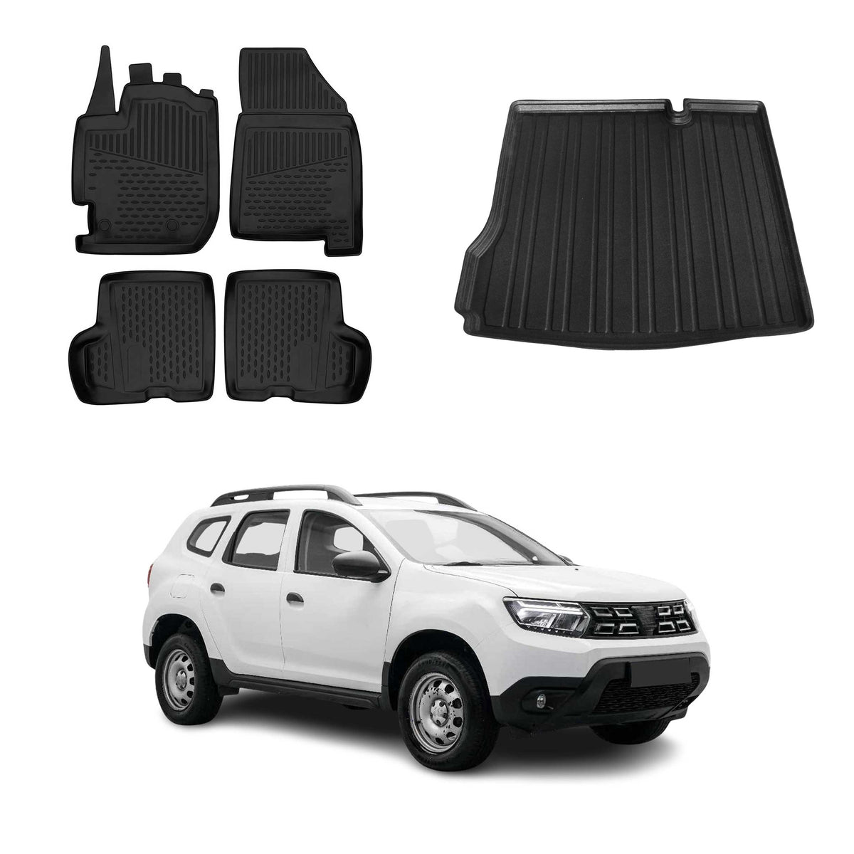 OMAC Fußmatten & Kofferraumwanne Set für Dacia Duster II 2018-2024