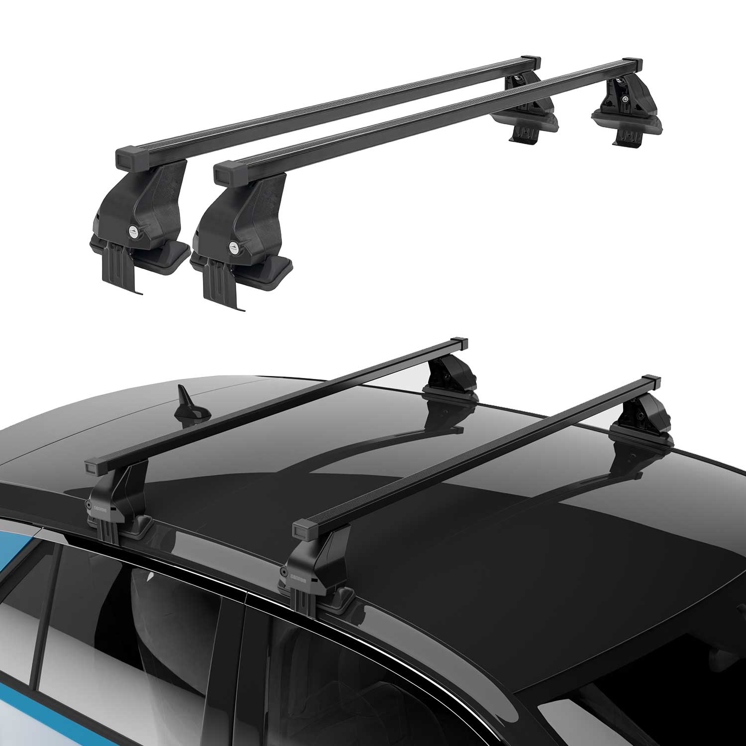 Menabo Dachträger Grundtäger für Renault Clio VI 2025-2026 75kg Schwarz Stahl 2x