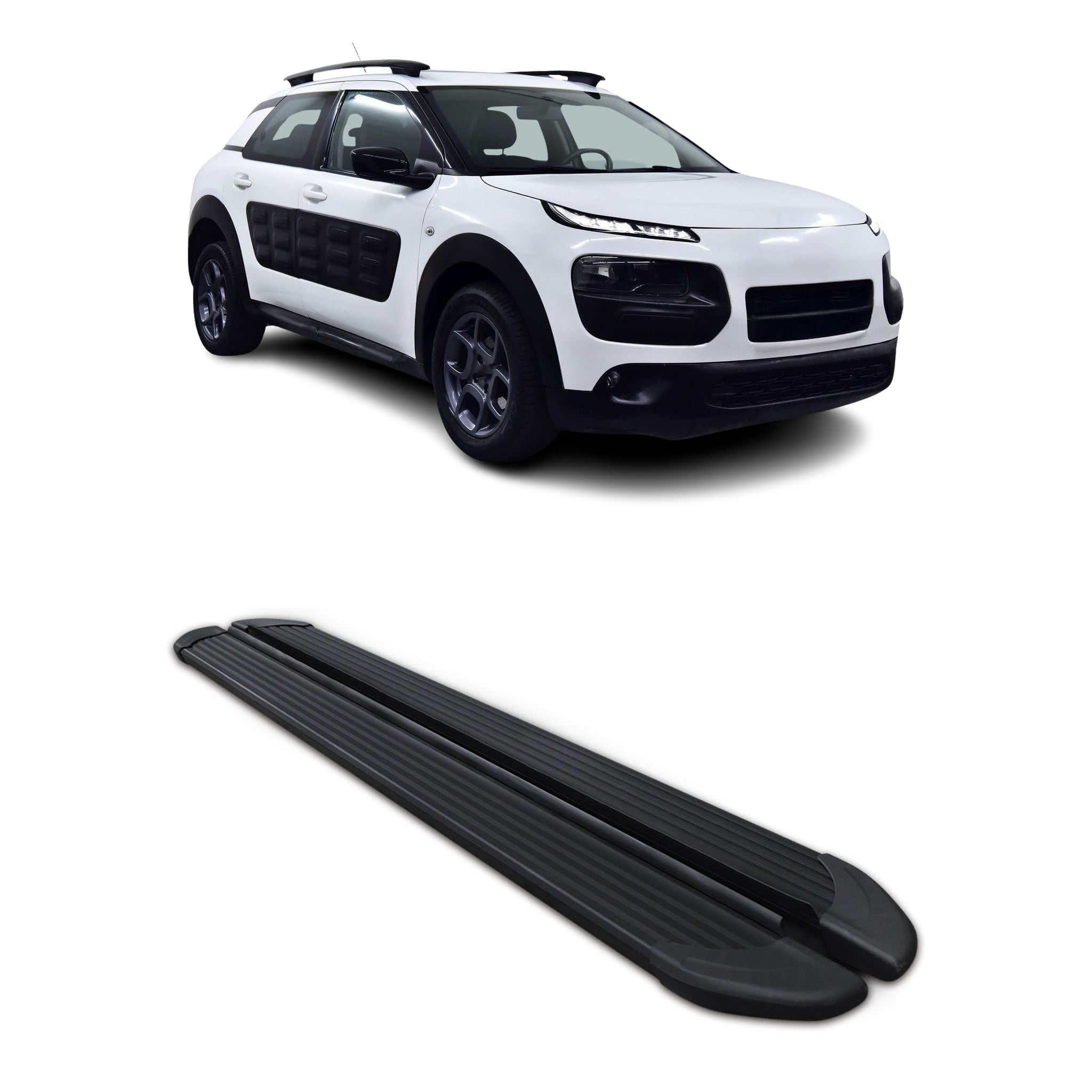 Schweller Trittbretter Schweller für Citroen C4 Cactus 2014-2022 Alu Schwarz