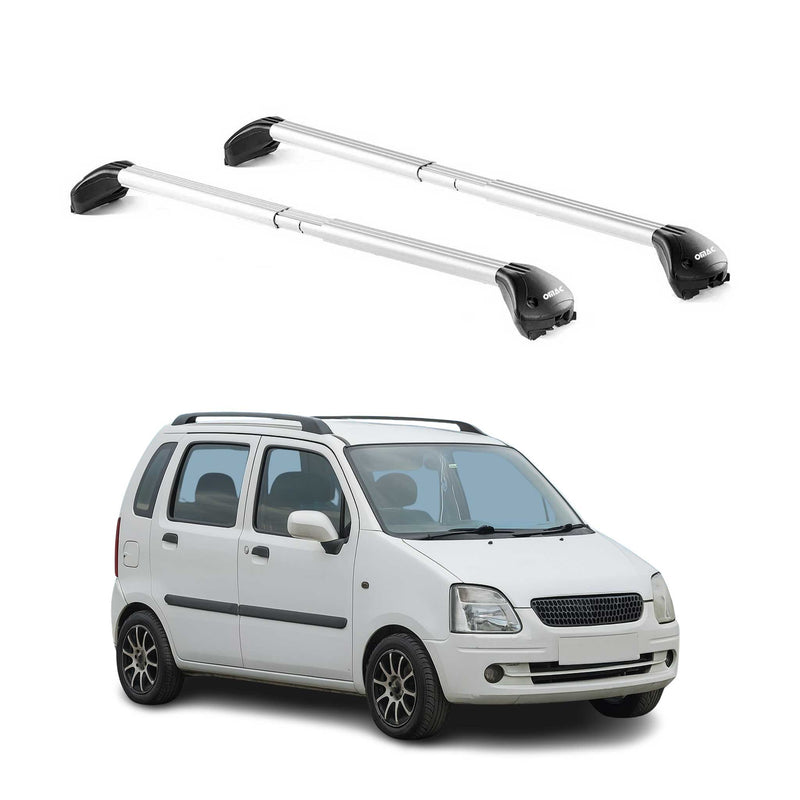 Dachträger Grundtäger für Opel Agila 2000-2007 5 tür 100kg Alu Silber 2 tlg ABE