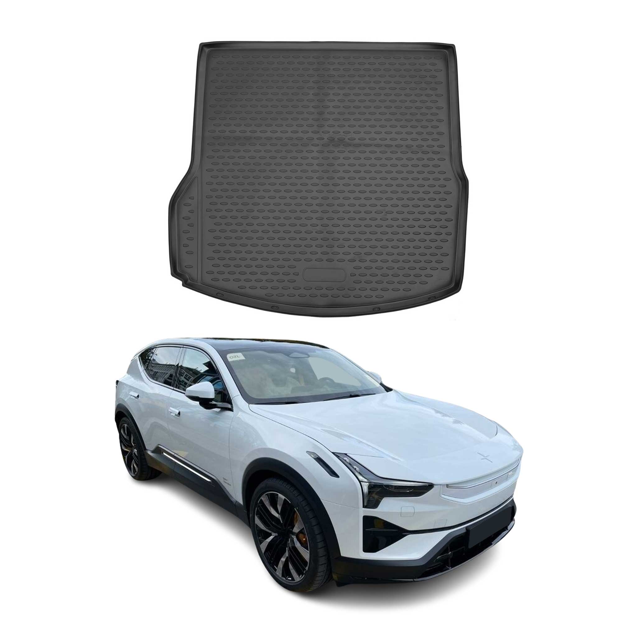 Kofferraummatte Kofferraumwanne für Polestar 2 2020-2026 Gummi TPE Schwarz