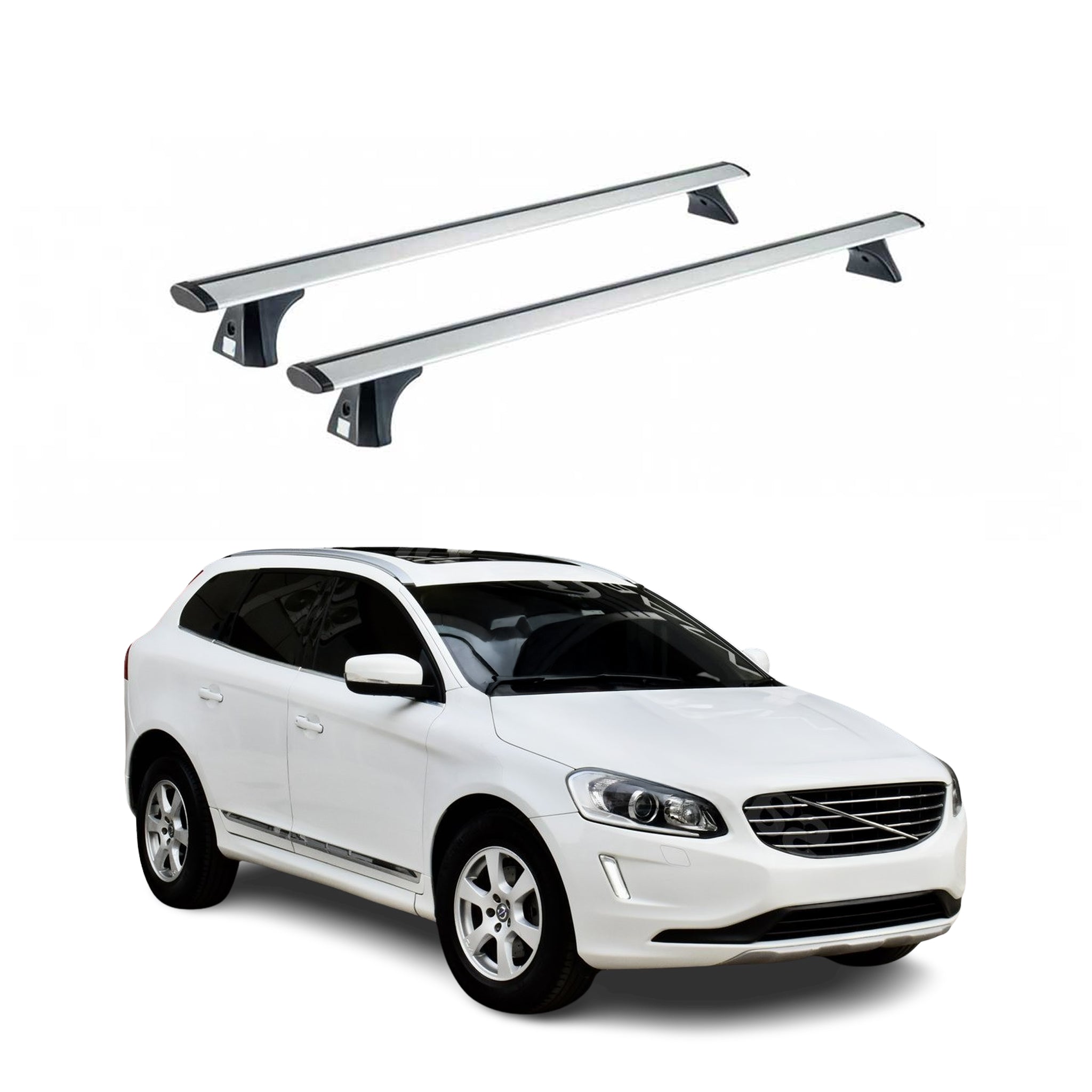 Dachträger Grundträger für Volvo XC60 2008-2017 Alu Silber 2x