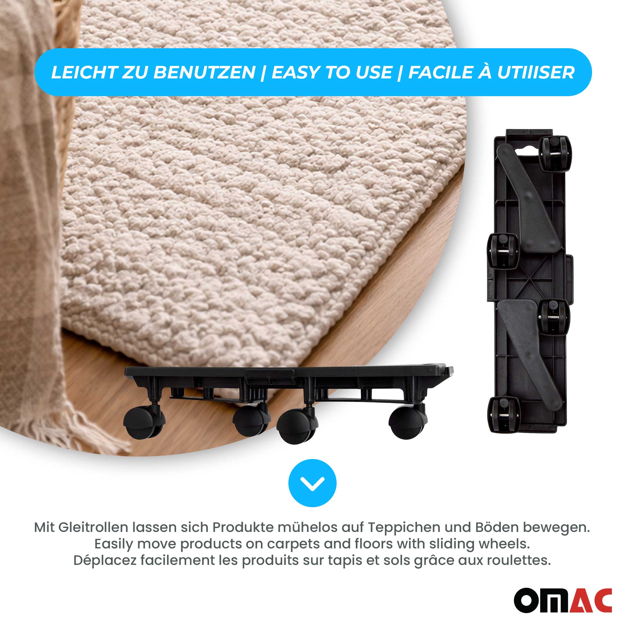 Möbel-Transportroller 170 kg Möbelroller Plattform Lenkrollen Trittbrett 2 tlg