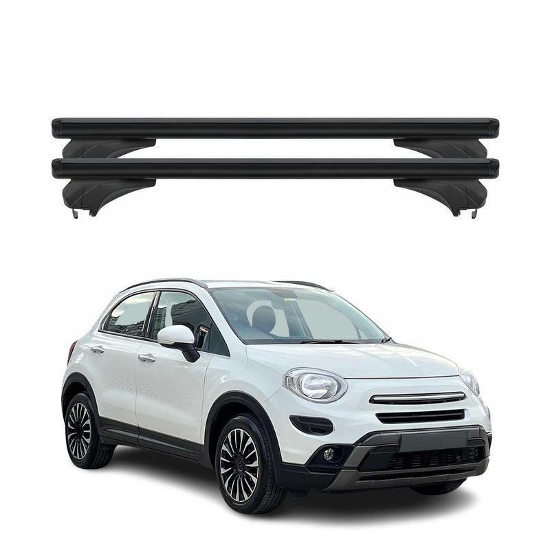 Menabo Dachträger Grundtäger für Fiat 500 X 2015-2024 Aluminium Schwarz 2 tlg