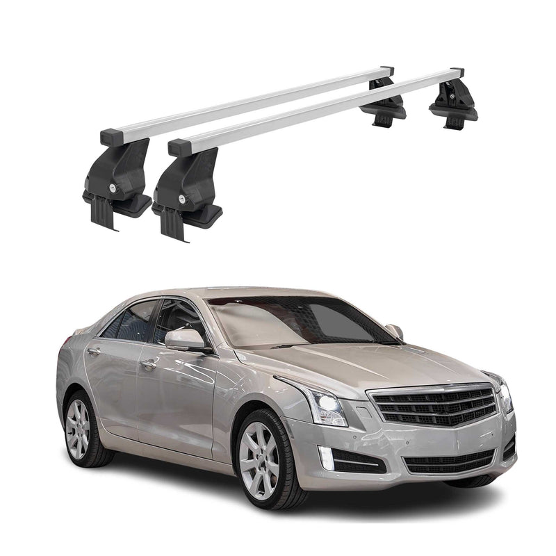Menabo Dachträger Grundtäger für Cadillac ATS 2013-2019 50kg Stahl Silber 2 tlg