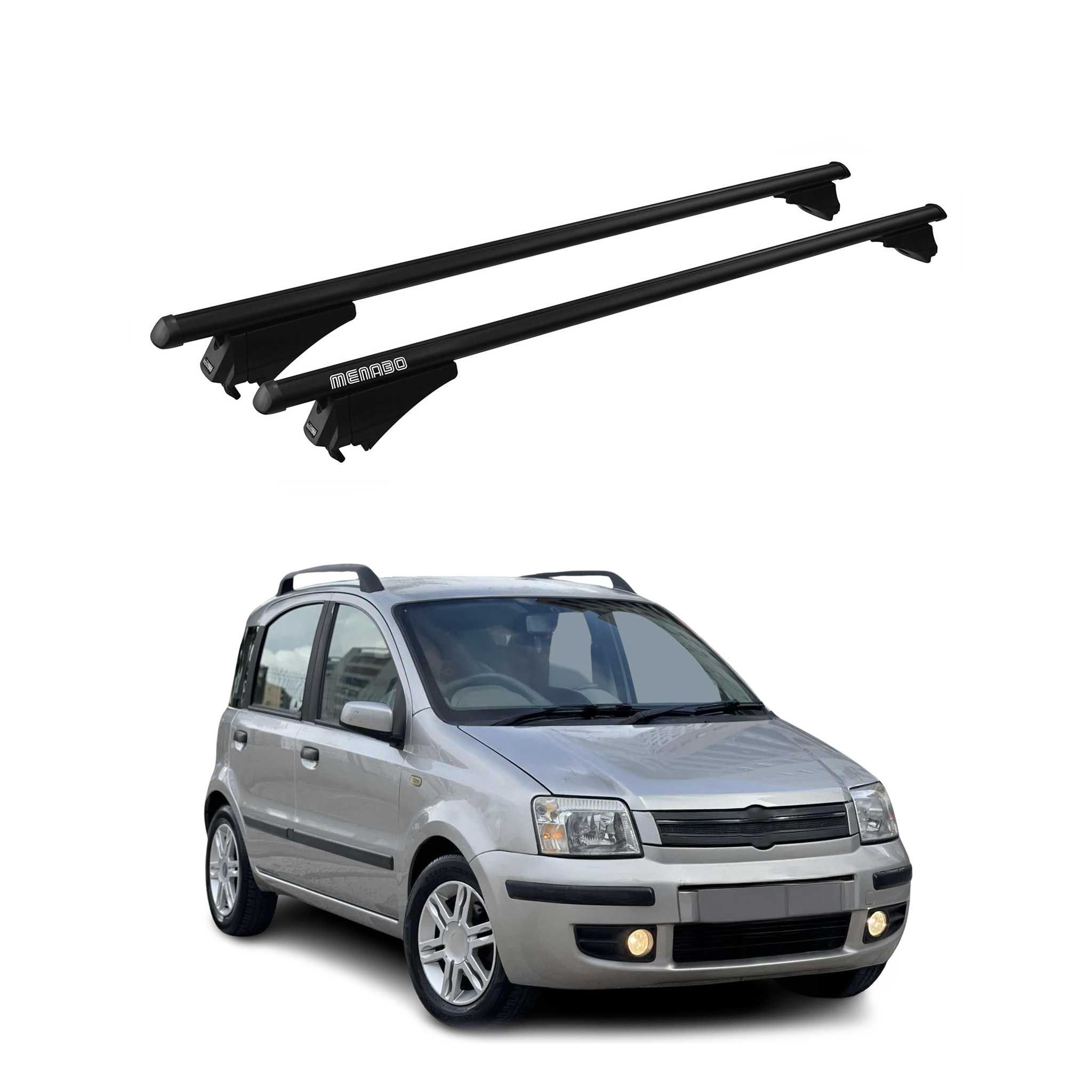 Menabo Dachträger Grundtäger für Fiat Panda 169 Cross 2003-2015 75kg Alu Schwarz