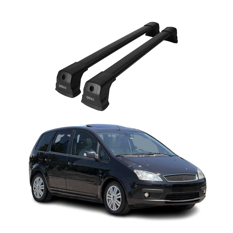 Dachträger Grundtäger für Ford Focus C-Max 2003-2010 75kg Alu Schwarz 2 tlg