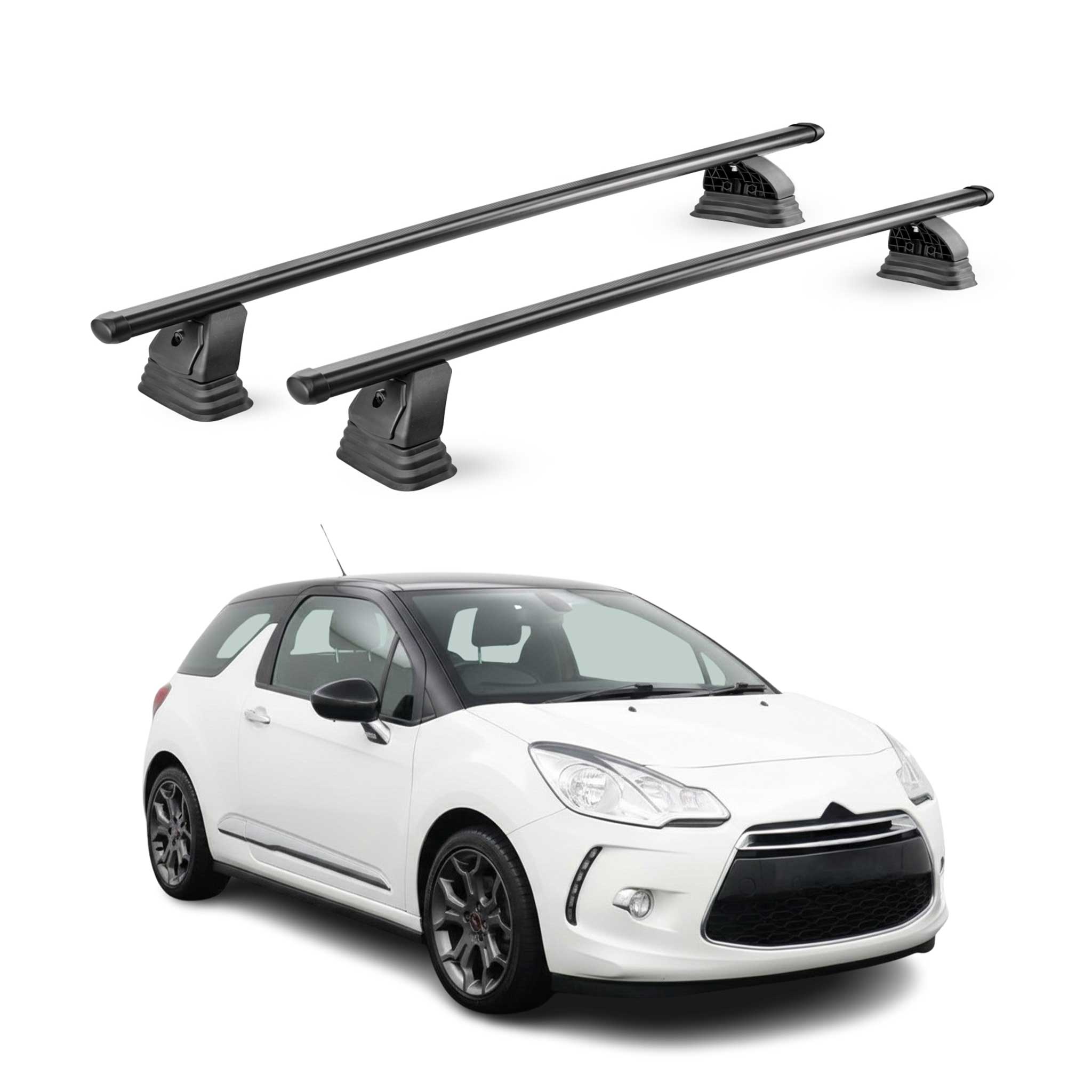Stahl Dachträger für DS 3 I 2010-2019 TÜV Abschließbar 75 kg 2tlg Schwarz