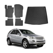 Fußmatten & Kofferraumwanne Set für Fiat Freemont 2011-2016 Gummi Schwarz 5x