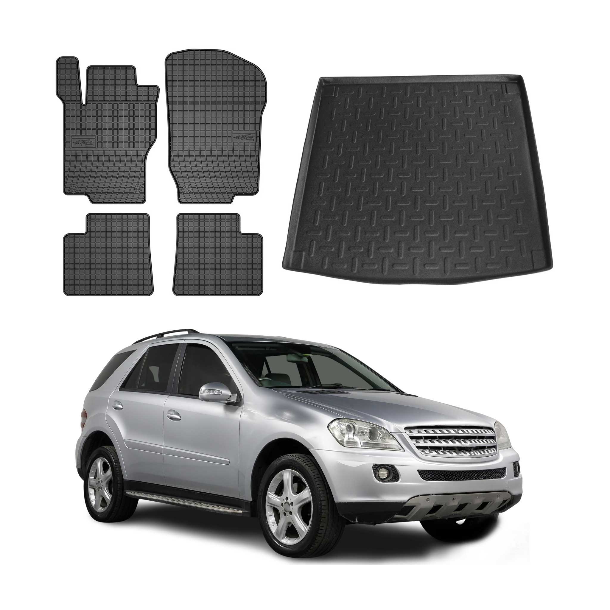 Fußmatten & Kofferraumwanne Set für Fiat Freemont 2011-2016 Gummi Schwarz 5x