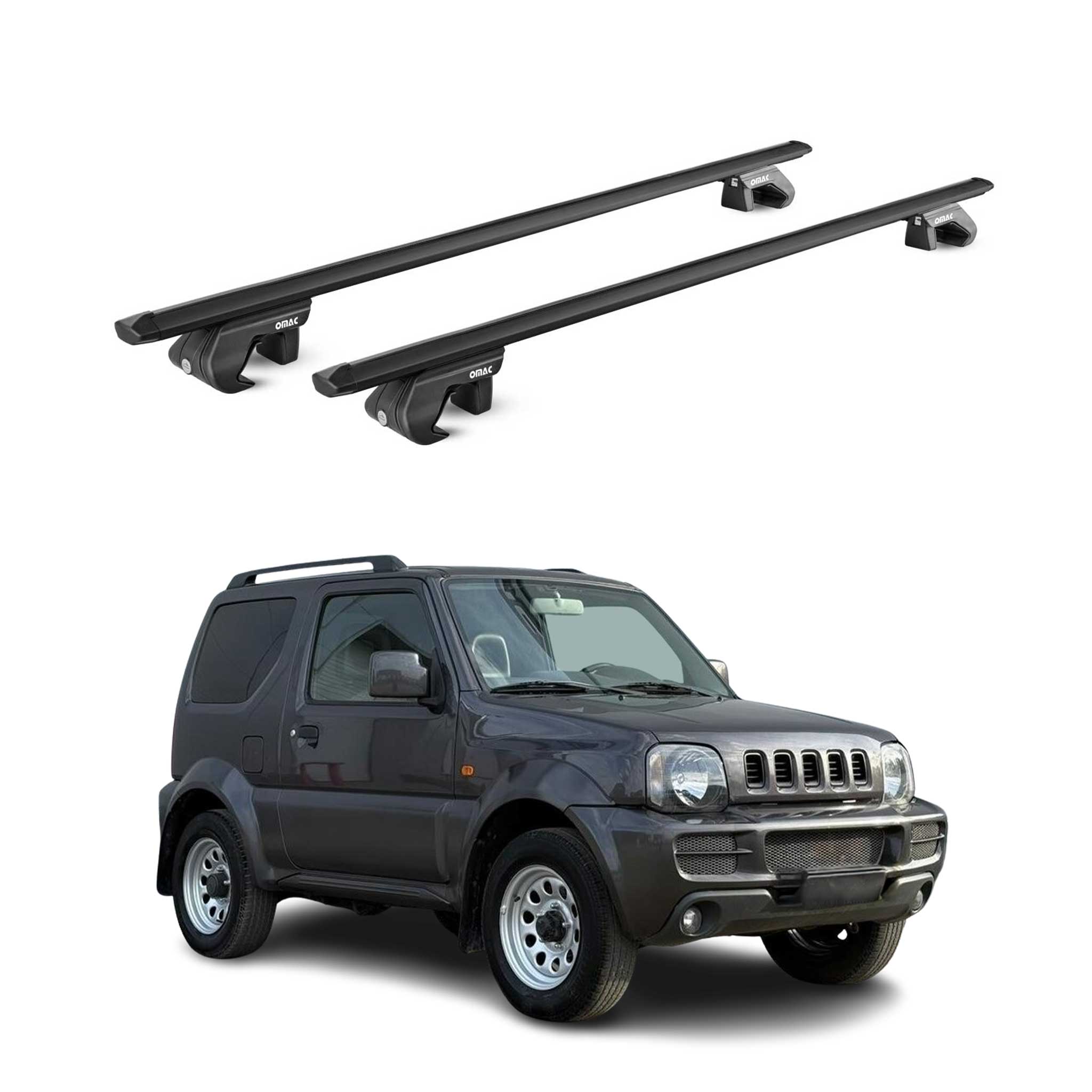 Dachträger Grundtäger für Suzuki Jimny mk3 1998-2018 90kg Alu Schwarz 2 tlg ABE