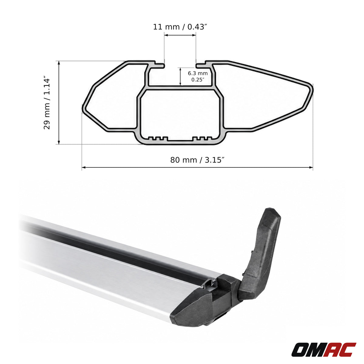 Green Valley Trek Dachträger für Volvo XC70 2007-2016 Aluminium Grau 2 Stück