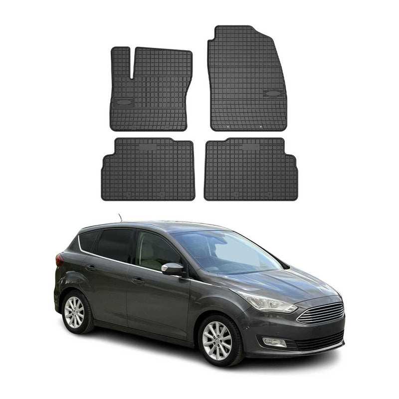 OMAC Gummi Fußmatten für Ford C-Max 2010-2019 Automatten Gummi Schwarz 4tlg