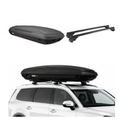 Carbonlook Dachbox 480L + Alu Dachträger VW Sharan II 2010-2023 Schwarz