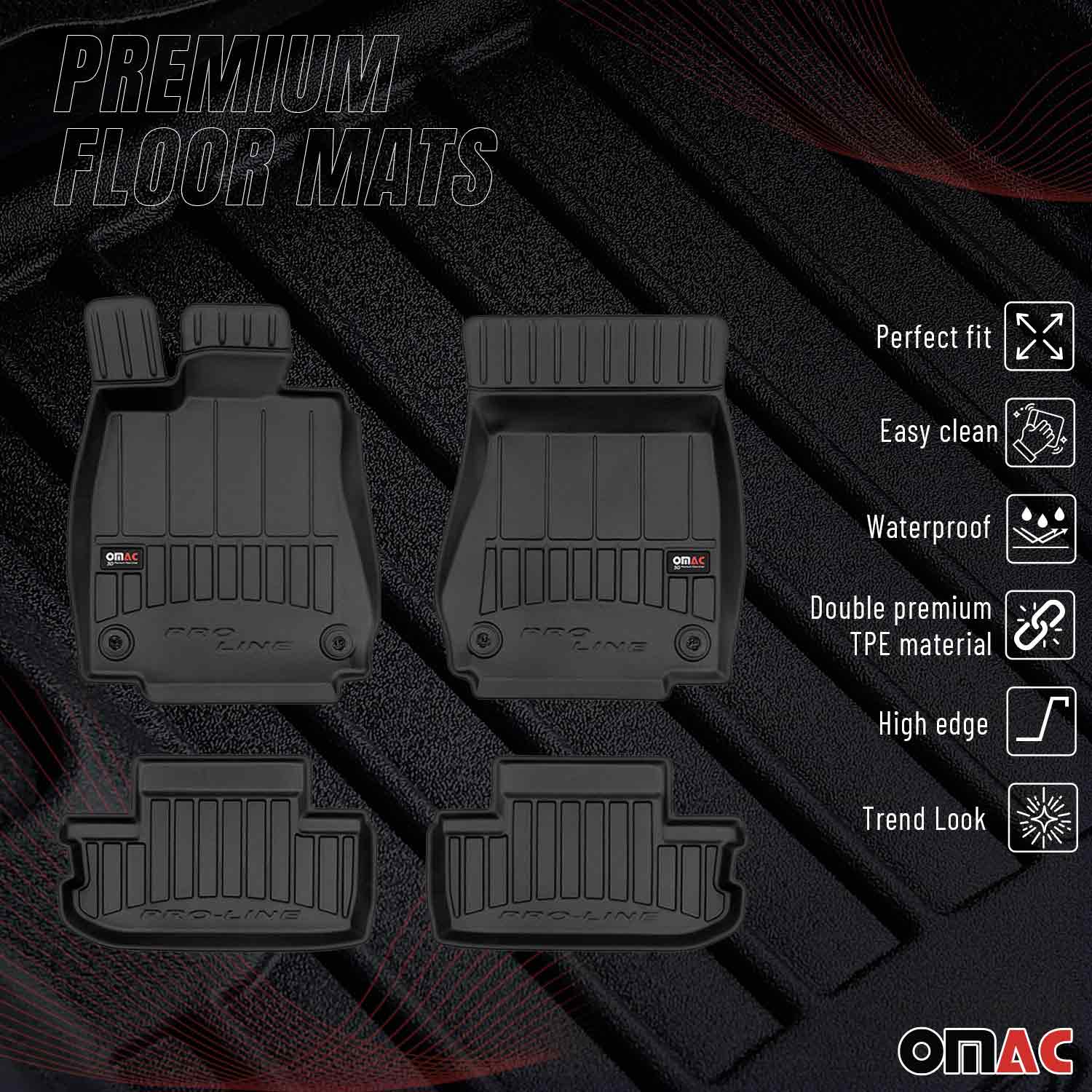 OMAC Gummi Fußmatten für Lexus RC 2015-2026 Premium TPE 3D Automatten Schwarz 4x