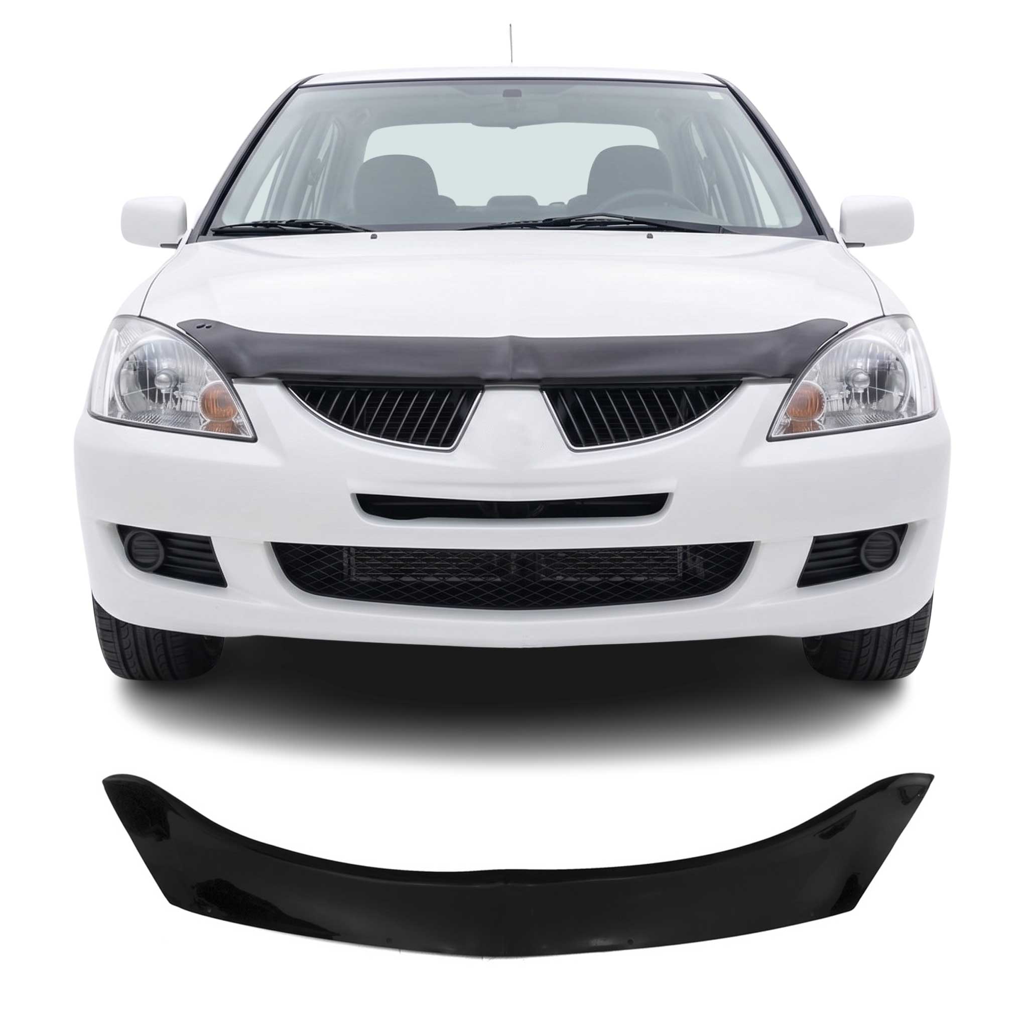 Motorhaube Deflektor Insektenschutz für Mitsubishi Lancer 2000-2010 Dunkel