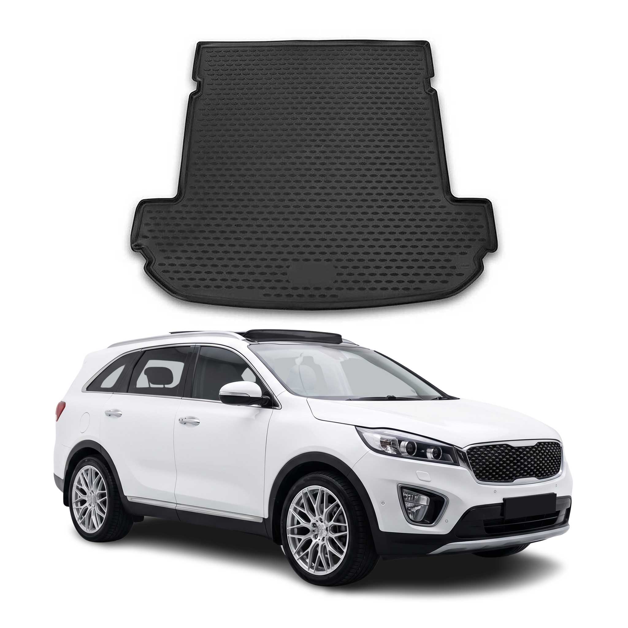 Kofferraummatte Kofferraumwanne für Kia Sorento 2015-2020 Gummi TPE Schwarz