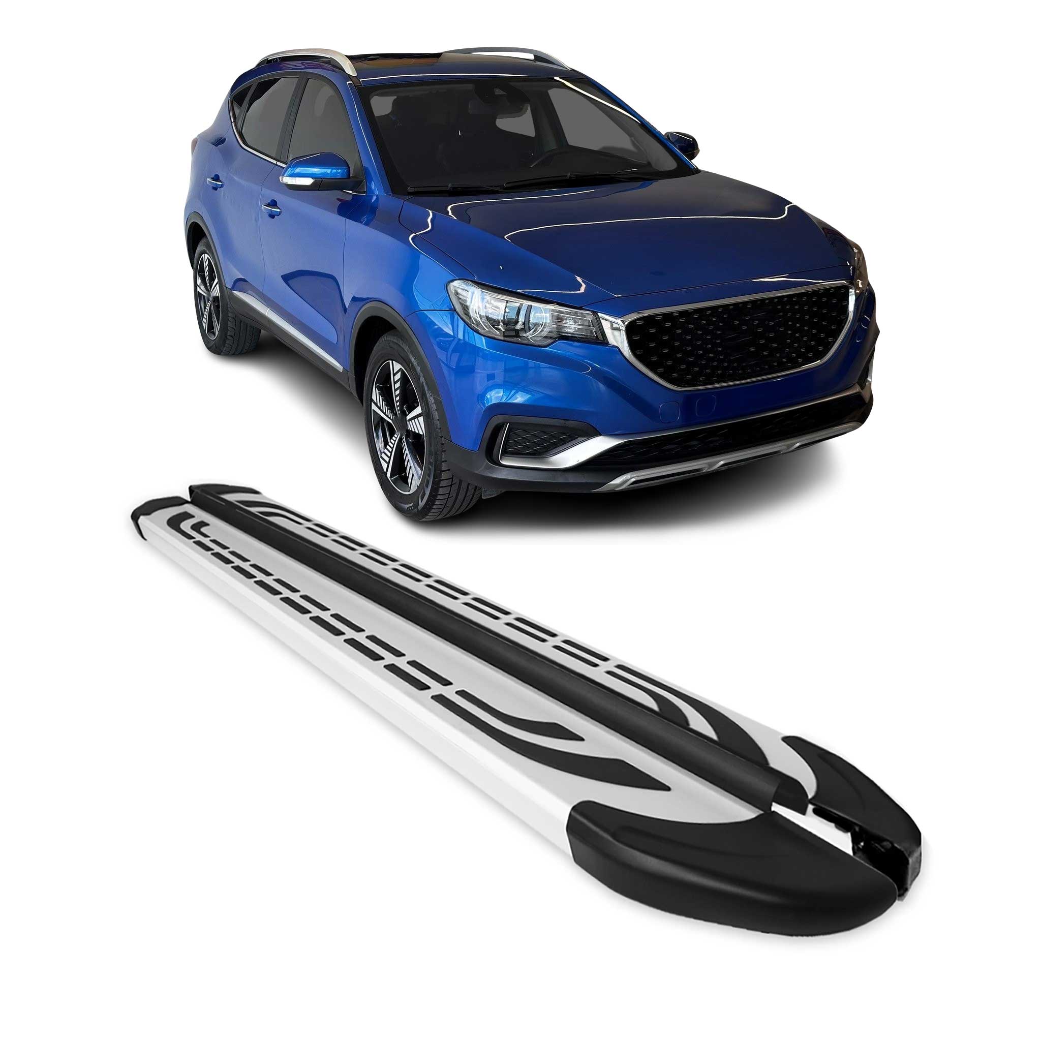Trittbretter Seitenschweller für MG ZS-EV 2020-2026 Silber Aluminium 2 tlg