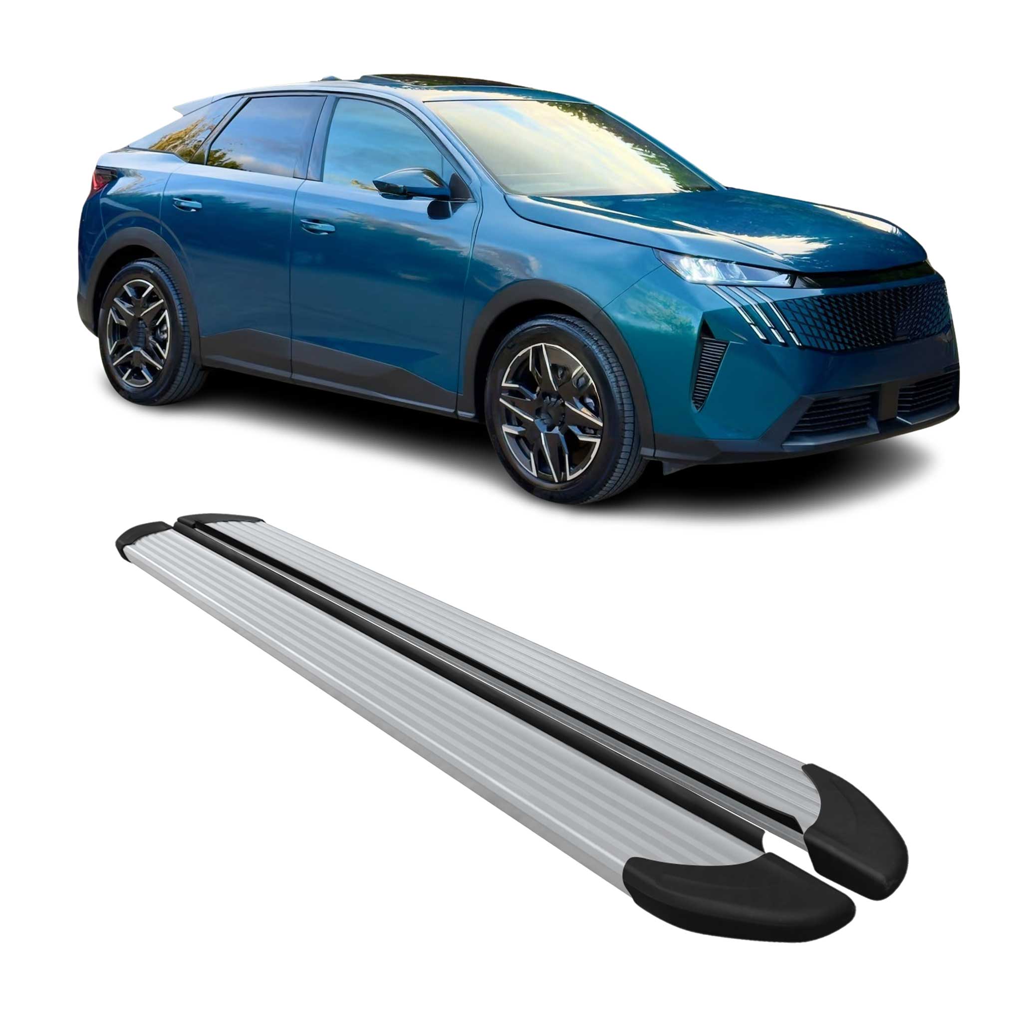 Seitenschweller Trittbretter Schweller für Peugeot e-3008 2024-2026 Alu Siber