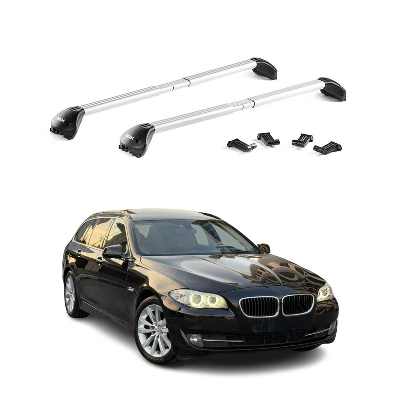 Dachträger Grundtäger für BMW 5er Touring F11 2010-2017 100kg Alu Silber 2x ABE