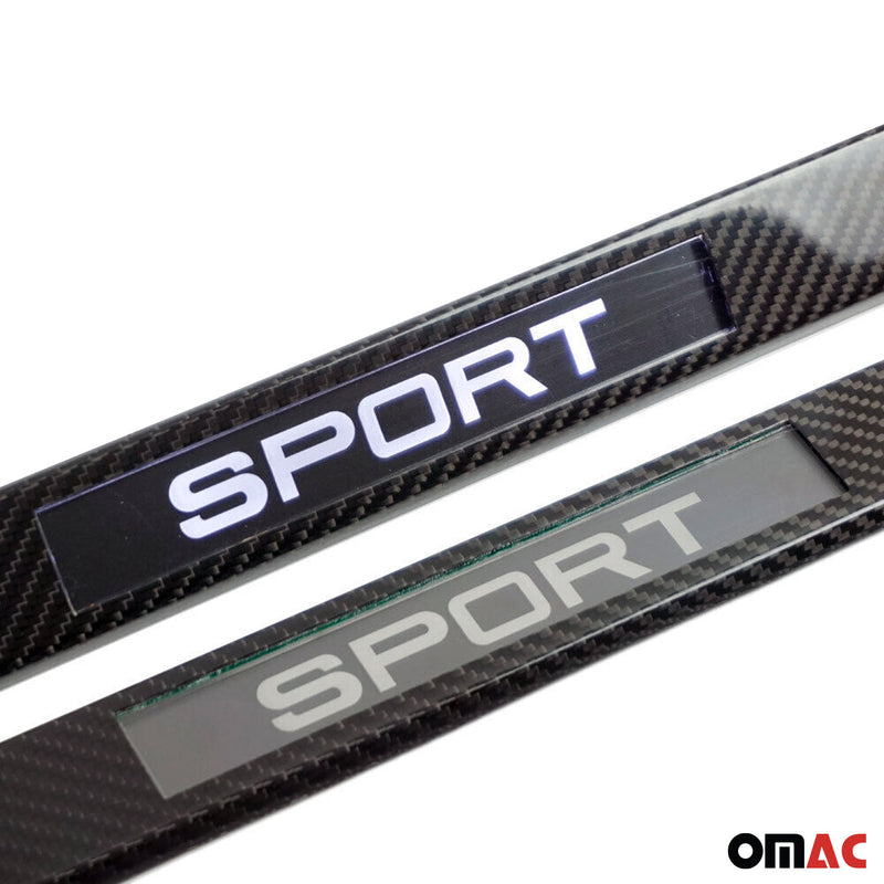 Einstiegsleisten Sport Türschwellerleisten LED-Beleuchtet Carbon 2tlg 45 cm