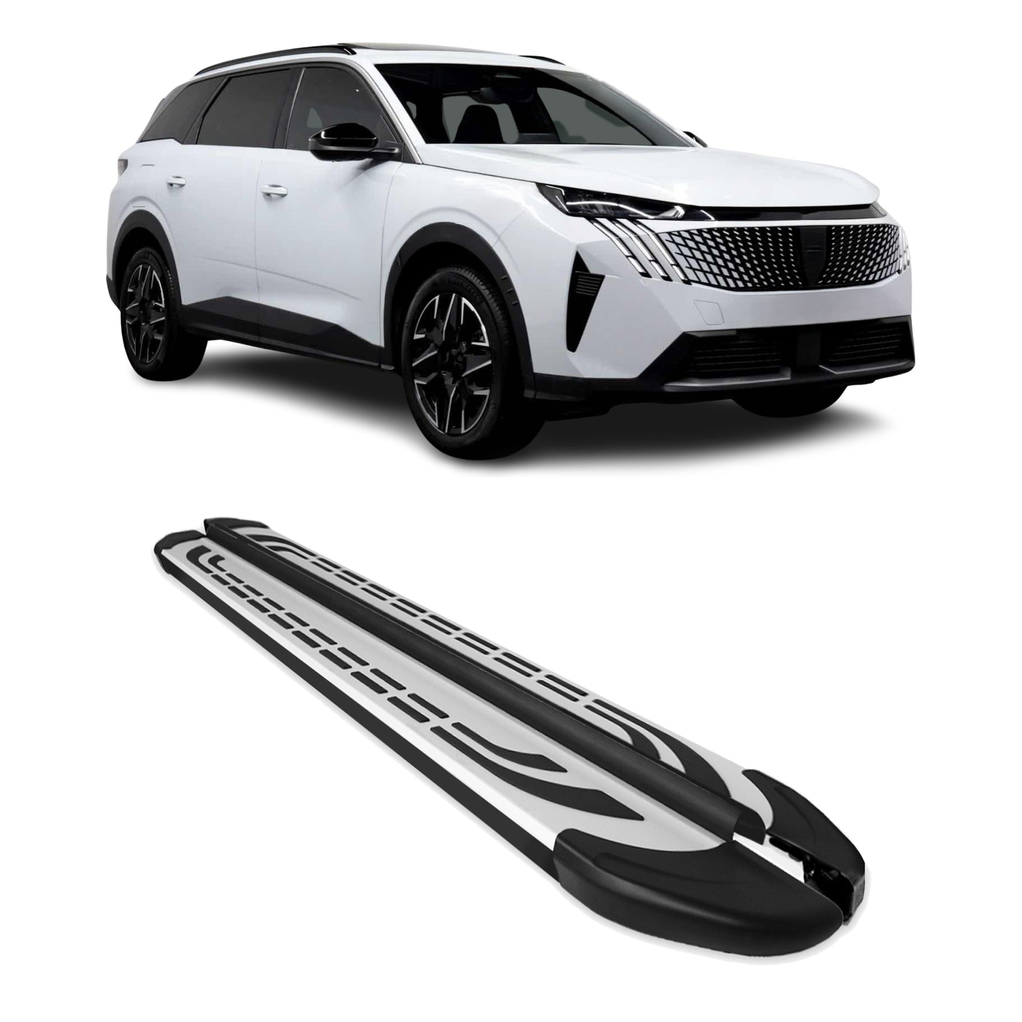 Trittbretter Seitenschweller für Peugeot 5008 III 2024-2026 Schwarz Aluminium