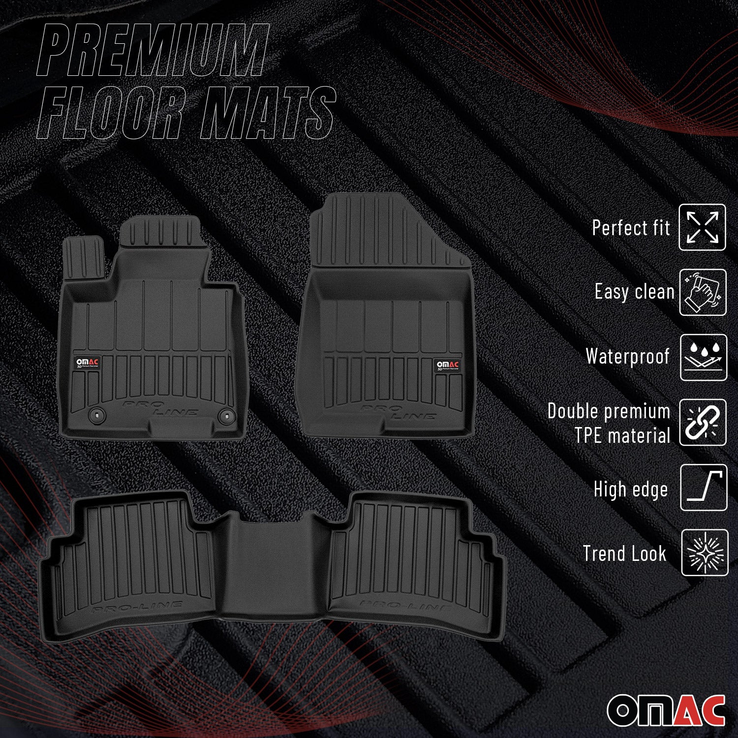 OMAC Gummi Fußmatten für Hyundai Tucson 2021-2025 Premium TPE Automatten 4tlg