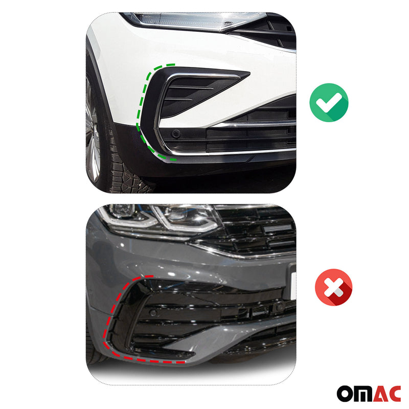 Nebelscheinwerfer Rahmen Umrandung für VW Tiguan 2020-2024 Edelstahl Silber 4tlg