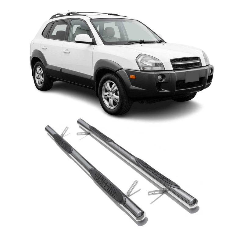 Edelstahl Trittbretter Schwellerrohre für Hyundai Tucson 2004-2010 Silber