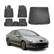 Fußmatten & Kofferraumwanne Set für Peugeot 407 2004-2011 Station Wagon TPE