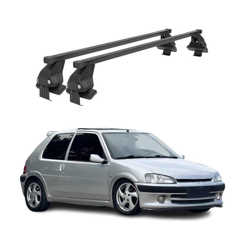 Menabo Dachträger Grundtäger für Peugeot 106 1991-2003 3tür 50kg Stahl Schwarz