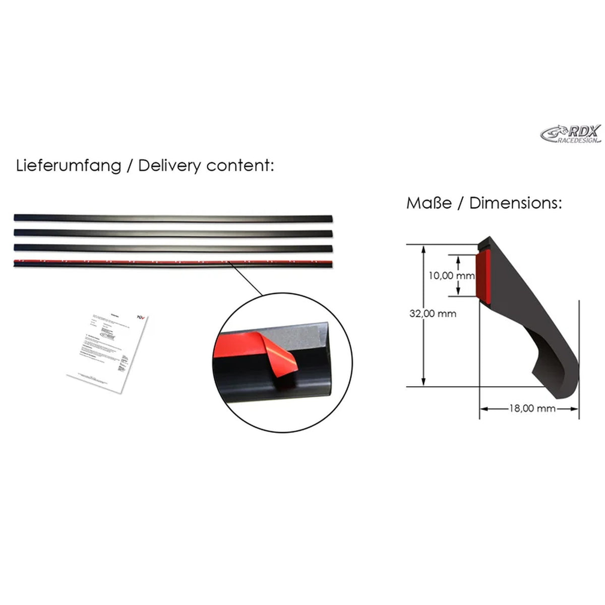 Universal Radlaufverbreiterungen Fender-X - Satz à 4 Stück je 150cm