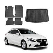 Fußmatten & Kofferraumwanne Set für Mercedes A Klasse W176 2012-2018 Gummi 5x