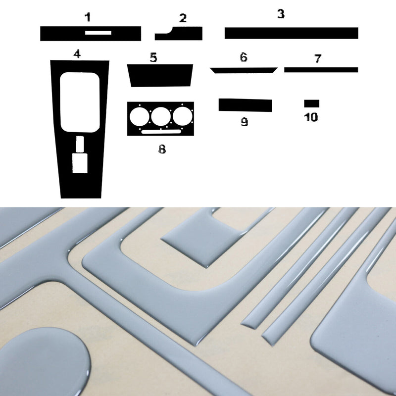 Innenraum Dekor Cockpit für Mercedes W123 1975-1986 Aluminium Optik 10tlg