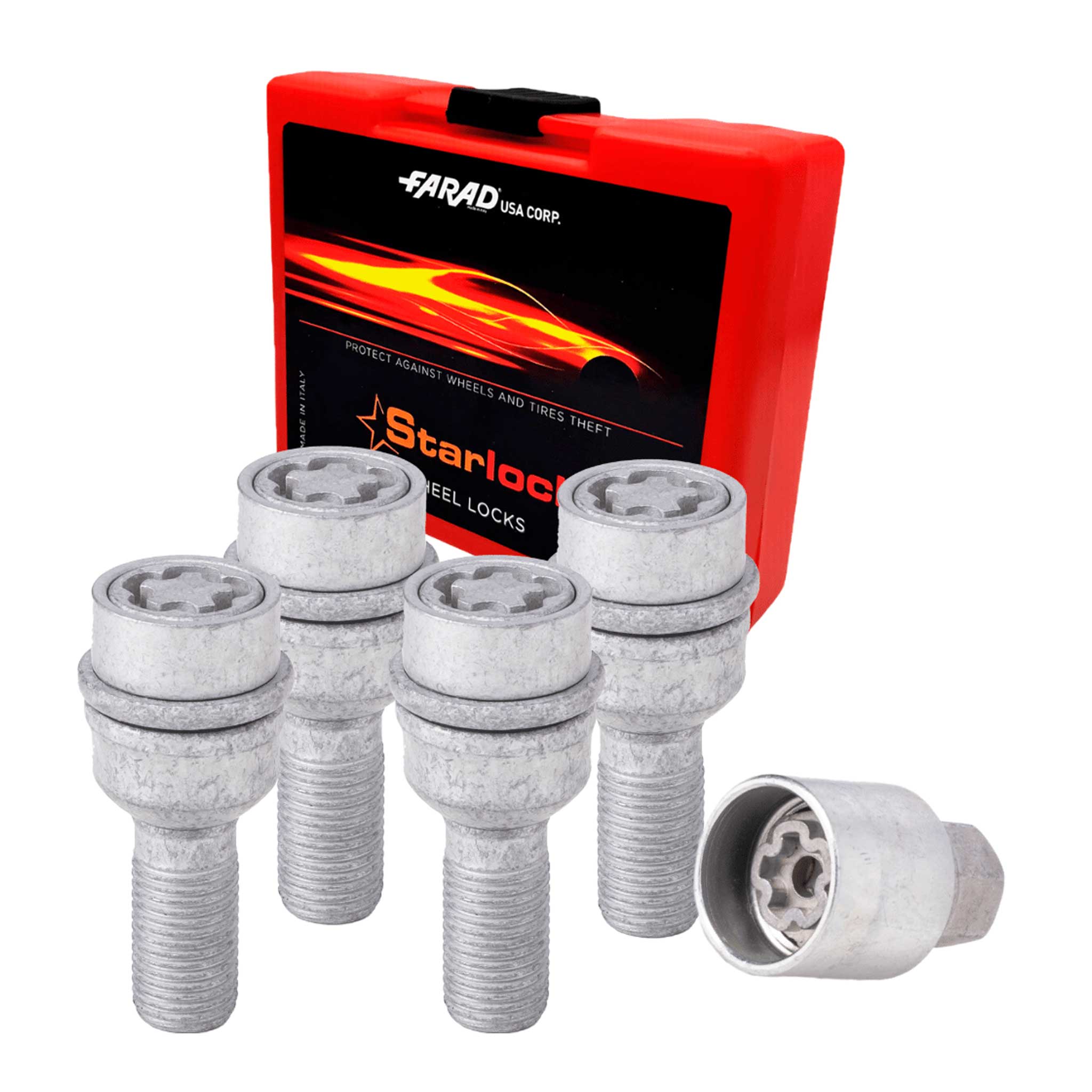 Radschloss Satz für Audi Q6 e-tron/ Q7/ Q8 E-Tron ab 2024 Silber 4tlg M14X1.5