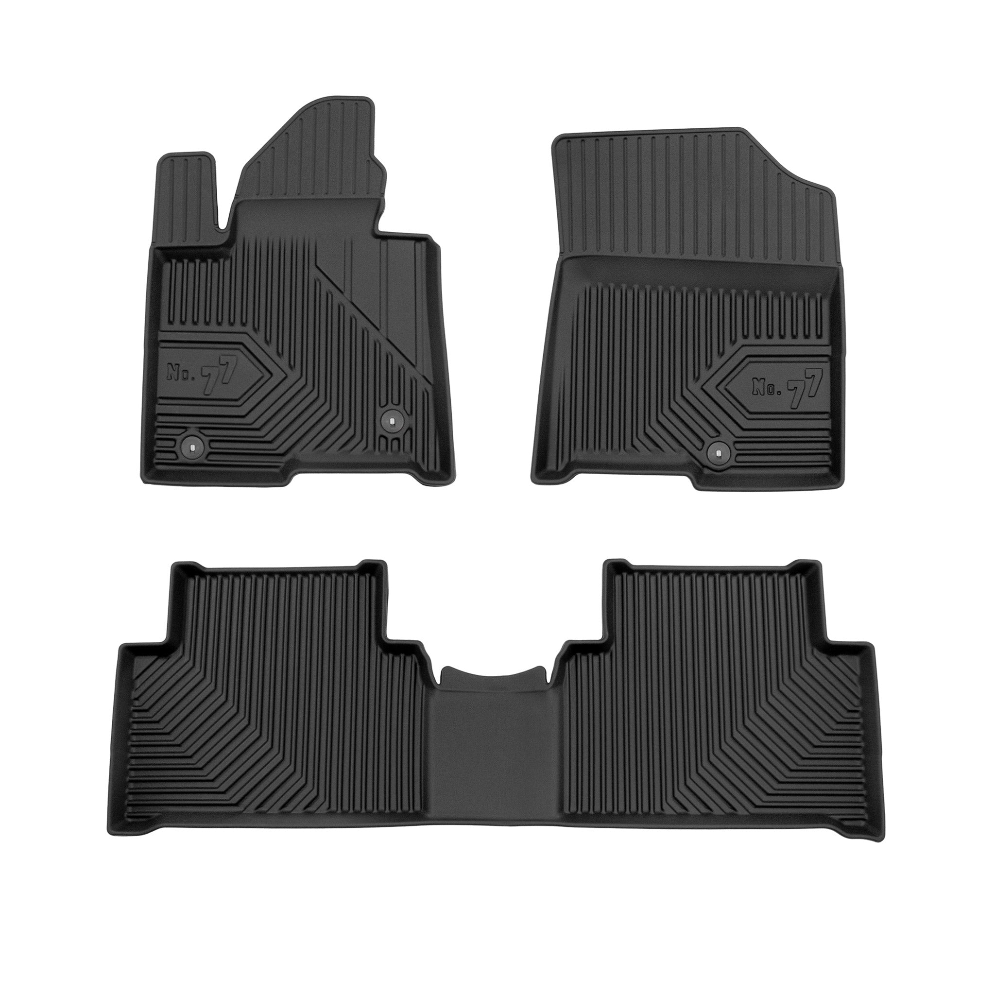 Fußmatten Gummimatten No.77 für Kia Sorento mk4 Hybrid 2021-2026 TPE Schwarz