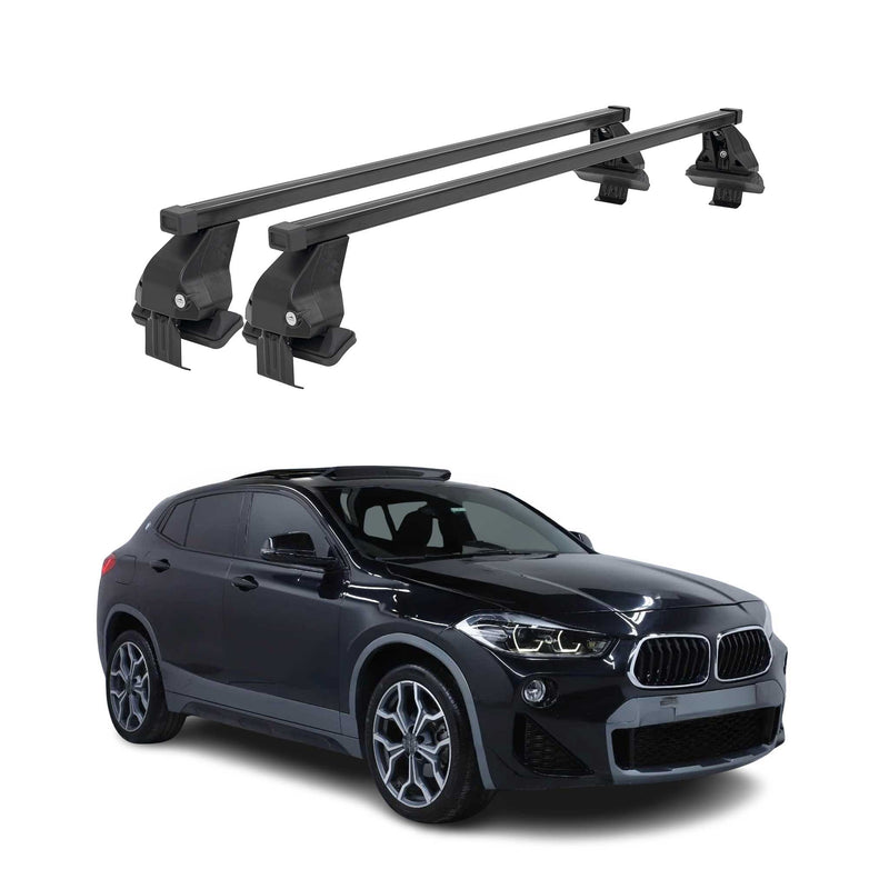 Menabo Dachträger Grundtäger für BMW X2 F39 2018-2023 50kg Stahl Schwarz 2 tlg