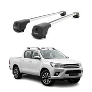 Dachträger Grundträger für Toyota Hilux mk8 2015-2026 Aluminium 75kg Grau 2tlg