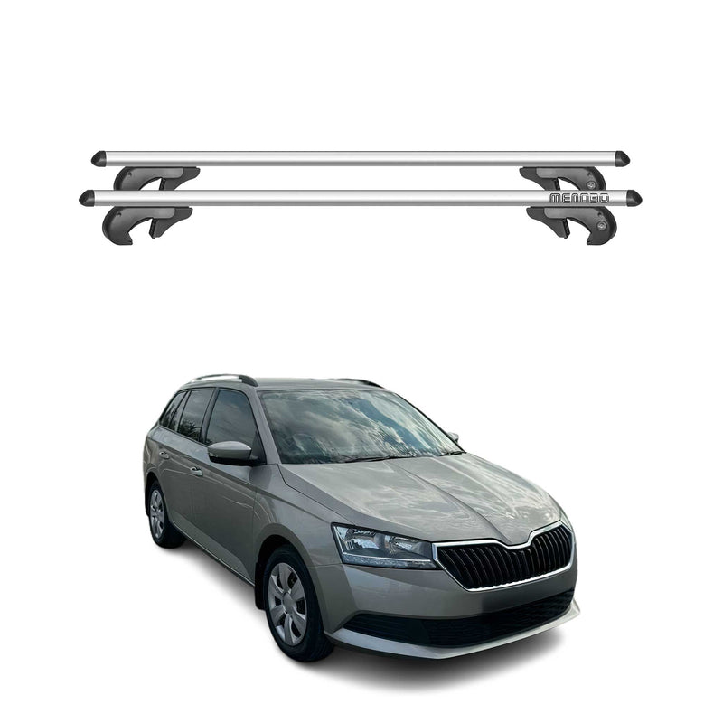 Menabo Dachträger Grundtäger für Skoda Fabia Kombi 2015-2022 90kg Alu Silber 2x