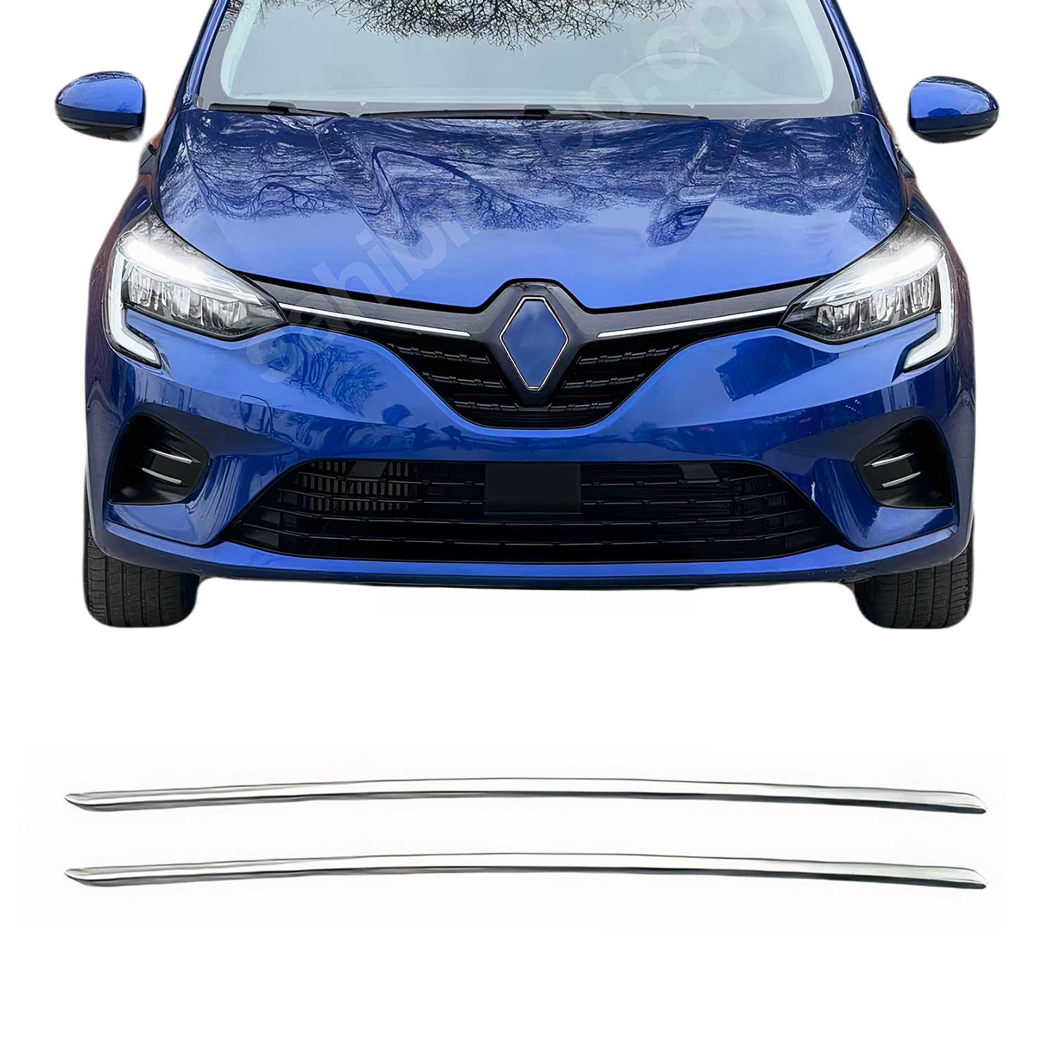 Kühlergrill Leisten Grillleisten für Renault Clio 2019-2025 Edelstahl Chrom 2x